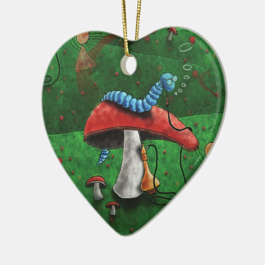 Magische paddenstoel keramisch ornament (Links)