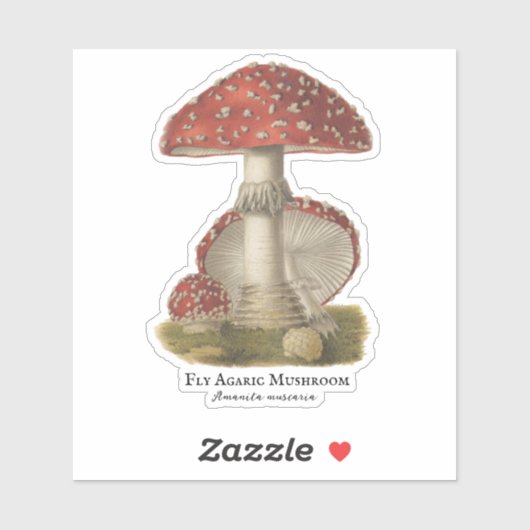 Magische paddenstoel, op maat gesneden vinylStick Sticker (Vel)