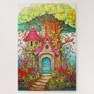 Magische Paddenstoelen Boomhut Tekening Legpuzzel