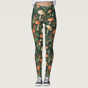 Magische paddenstoelen bos tuin natuur leggings