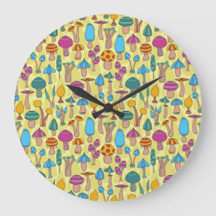Magische paddenstoelen Doodle Naadloos Patroon Grote Klok