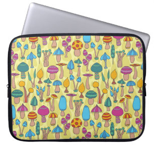 Magische paddenstoelen Doodle Naadloos Patroon Laptop Sleeve