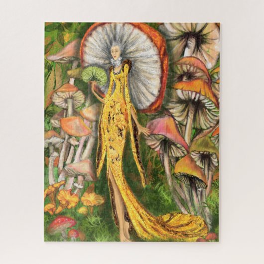 Magische paddenstoelen Koningin Fantasy Fairytale Legpuzzel (Verticaal)