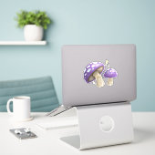 Magische paddenstoelen - LAVENDER Sticker (Laptop op bureau)