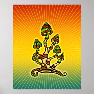 Magische paddenstoelen - psychedelisch poster