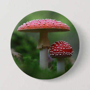 Magische paddenstoelen ronde button 7,6 cm