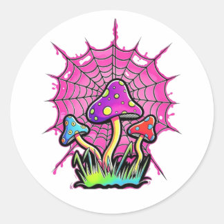 Magische Paddenstoelen & Spinnenweb Sticker
