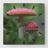 Magische paddenstoelen vierkante klok (Voorkant)