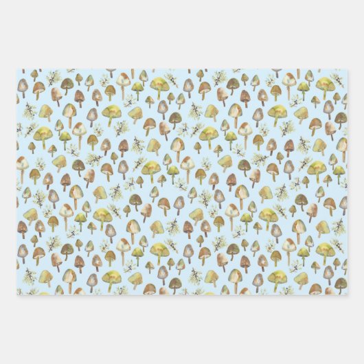 Magische paddenstoelen Waterverf Forest Pattern Gi Inpakpapier Vel (Voorkant 2)
