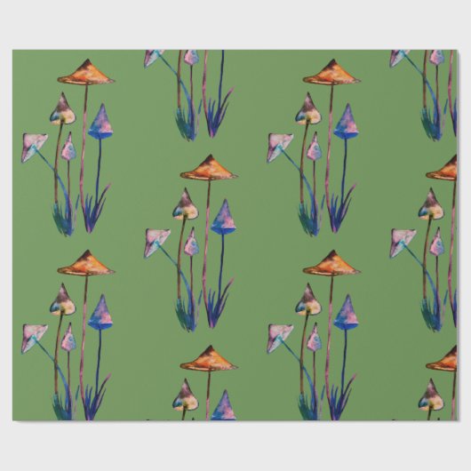 Magische paddenstoelen Waterverf Kunstwerkpapier Cadeaupapier (Vlak)