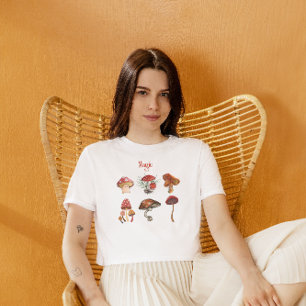 Magische paddenstoelen yogha meditatie camping art t-shirt