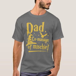 Magische papa-manager van kattenkwaad verjaardag f t-shirt