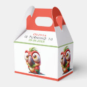 Magische papegaai karikaturen 1e verjaardag bedankdoosjes (Voorkant Zijde)