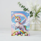 Magische Pasen Eenhoorn Feestdagenkaart (Staand voorkant)