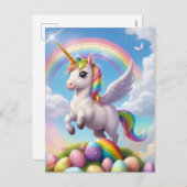 Magische Pasen Eenhoorn Feestdagenkaart (Voorkant / Achterkant)