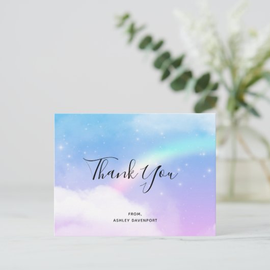 Magische pasta's en een regenboog bedankt briefkaart (Staand voorkant)