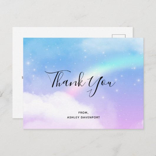 Magische pasta's en een regenboog bedankt briefkaart (Voorkant / Achterkant)