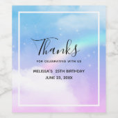 Magische pasta's en een regenboog bedankt wijn etiket (Enkel label)