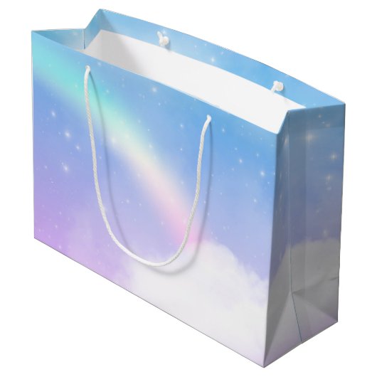Magische pasteelwolken en regenboogdag groot cadeauzakje (Achterkant Gekanteld)