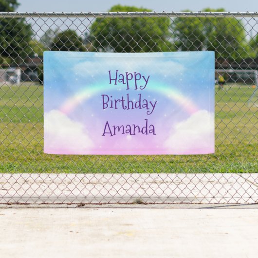 Magische pasteelwolken en regenboogdag spandoek (Insitu)
