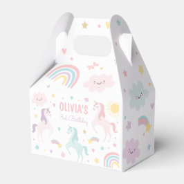 Magische pastei Unicorn Rainbow Birthday Bedankdoosjes