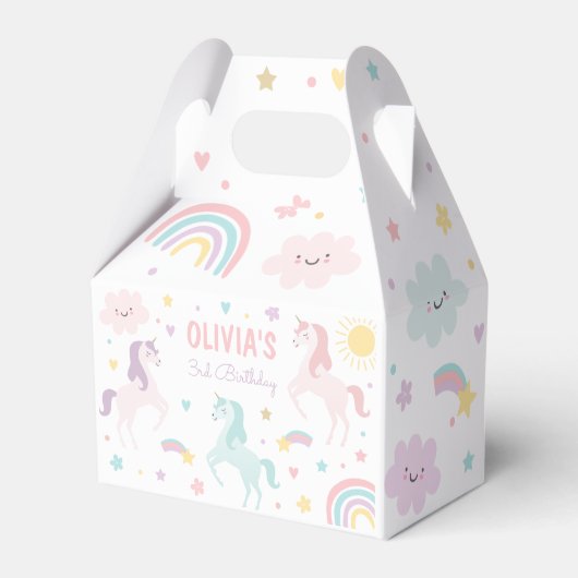 Magische pastei Unicorn Rainbow Birthday Bedankdoosjes (Voorkant Zijde)