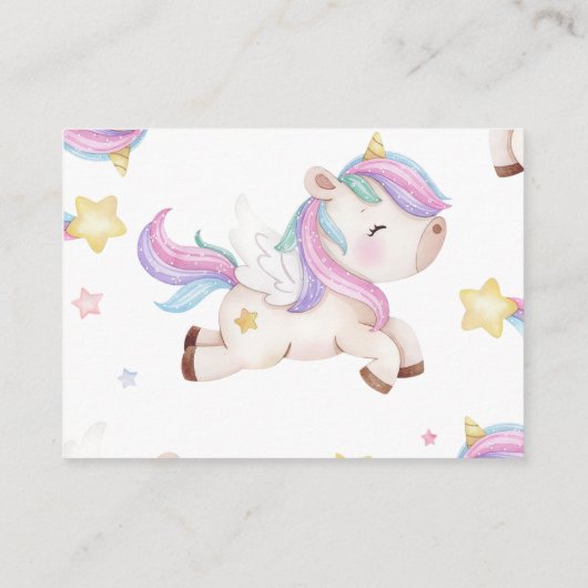 Magische pastei Unicorn Rainbow Birthday Informatiekaartje (Achterkant)