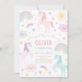 Magische pastei Unicorn Rainbow Birthday Kaart (Voorkant)