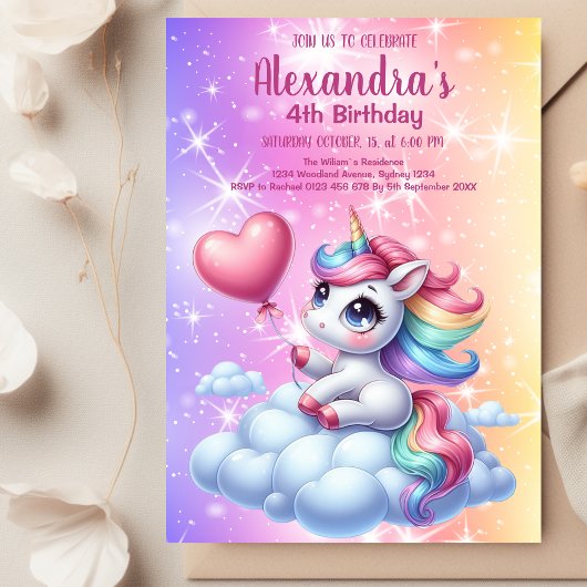 Magische pastei Unicorn Rainbow Birthday Kaart