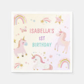 Magische pastei Unicorn Rainbow Birthday Servet (Voorkant)