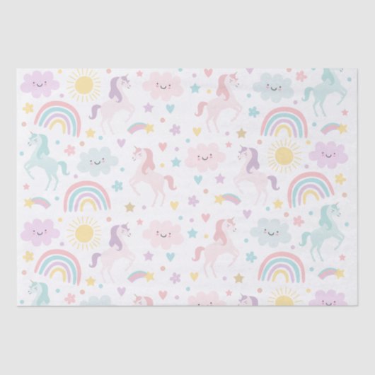 Magische pastei Unicorn Rainbow Birthday Tissuepapier (Voorkant)