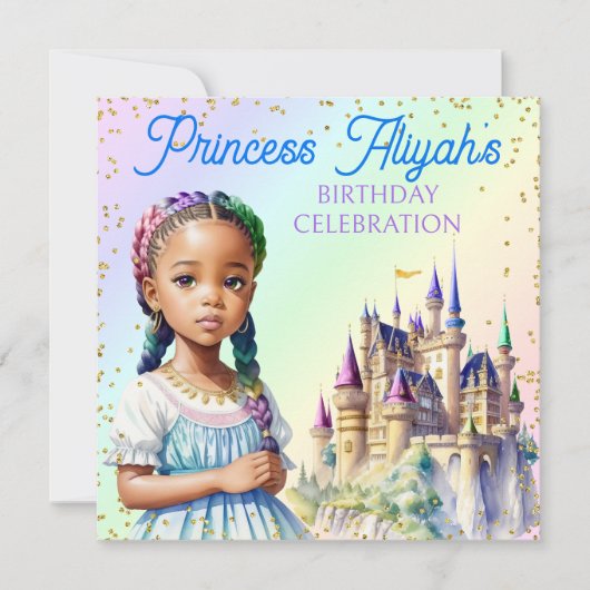 Magische pasteiprinses Fantasy Rainbow Castle Kaart (Voorkant)