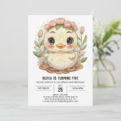 Magische Pastel Eend Verjaardag Kaart (Staand voorkant)