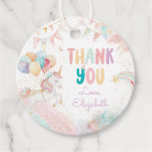 Magische Pastel Eenhoorn Verjaardag Dank u Bedankjes Labels (Voorkant)