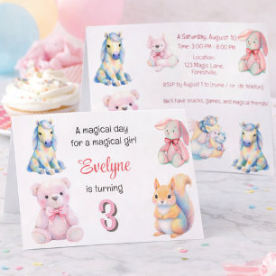 Magische Pastel Verjaardag Meisjes Eenhoorn Bunny