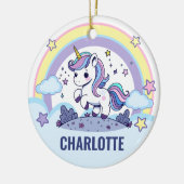 Magische Pasteleenhoorn Custom Keramisch Ornament (Links)