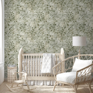 Magische pastelgroene kinderkamer behang