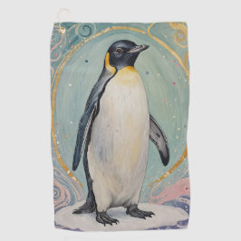 magische pastelpinguïn golfhanddoek