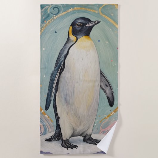 magische pastelpinguïn strandlaken (Voorkant)