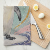 magische pastelpinguïn theedoek (Quarter Fold)