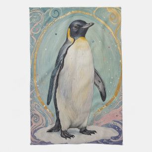 magische pastelpinguïn theedoek