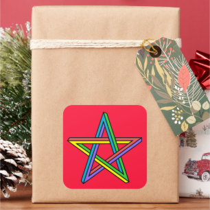 Magische Pentagram Poster Vierkante Sticker