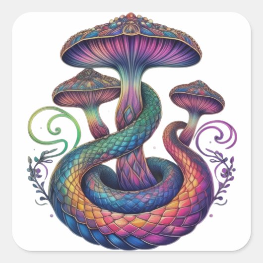 Magische Petten Vierkante Sticker (Voorkant)