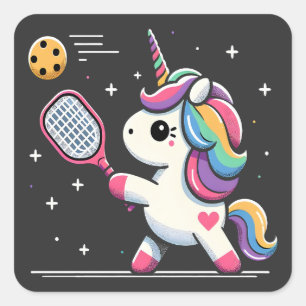 Magische Pickleball Eenhoorn - Grappige Fantasy Sp Vierkante Sticker