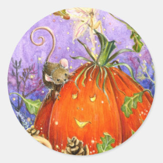Magische pompoen en kleine vrienden ronde sticker