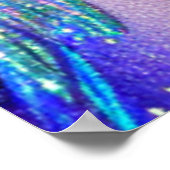 Magische Pony in Paars en Blauwgroen met de Naam v Poster (Hoek)