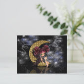 Magische postkaart schattige kleine maan fee (Staand voorkant)