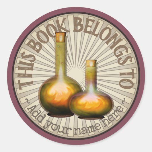 Magische Potions Bookplate Ronde Sticker (Voorkant)