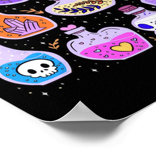 Magische Potions Flessen Witchy Halloween Print (Hoek)
