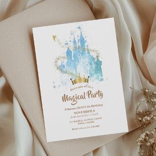 Magische prinses kasteel kroon meisjes verjaardag kaart
